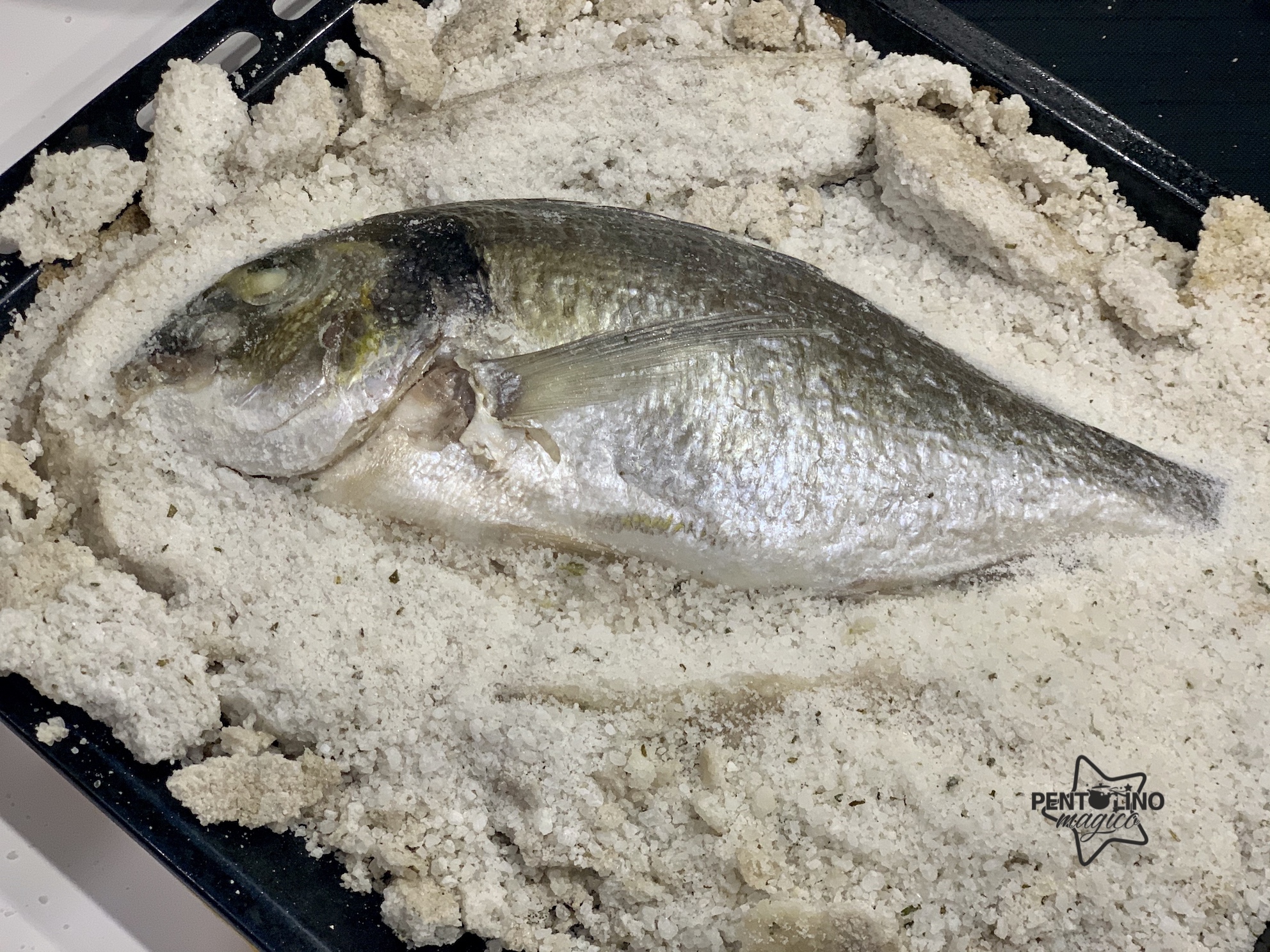 Pesce in crosta di sale alle erbe aromatiche